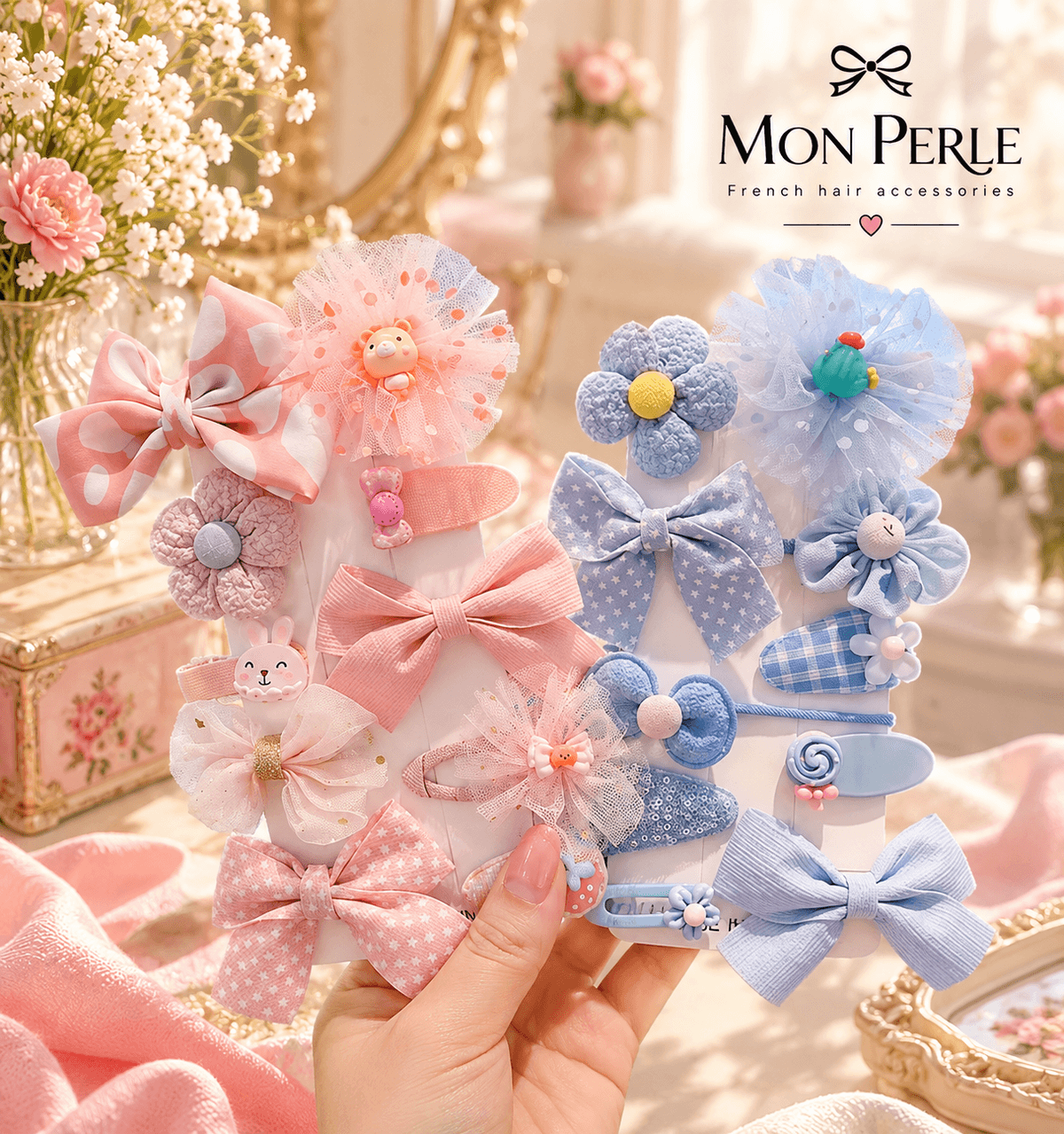 Set de 10 Hebillas para nenas – ROSA